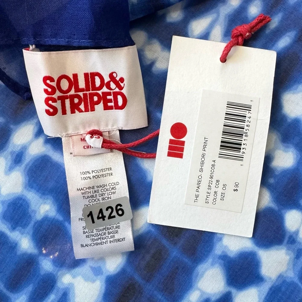 Solid & Striped‎ Shibori Blue White Scarf OS NWT Nautical